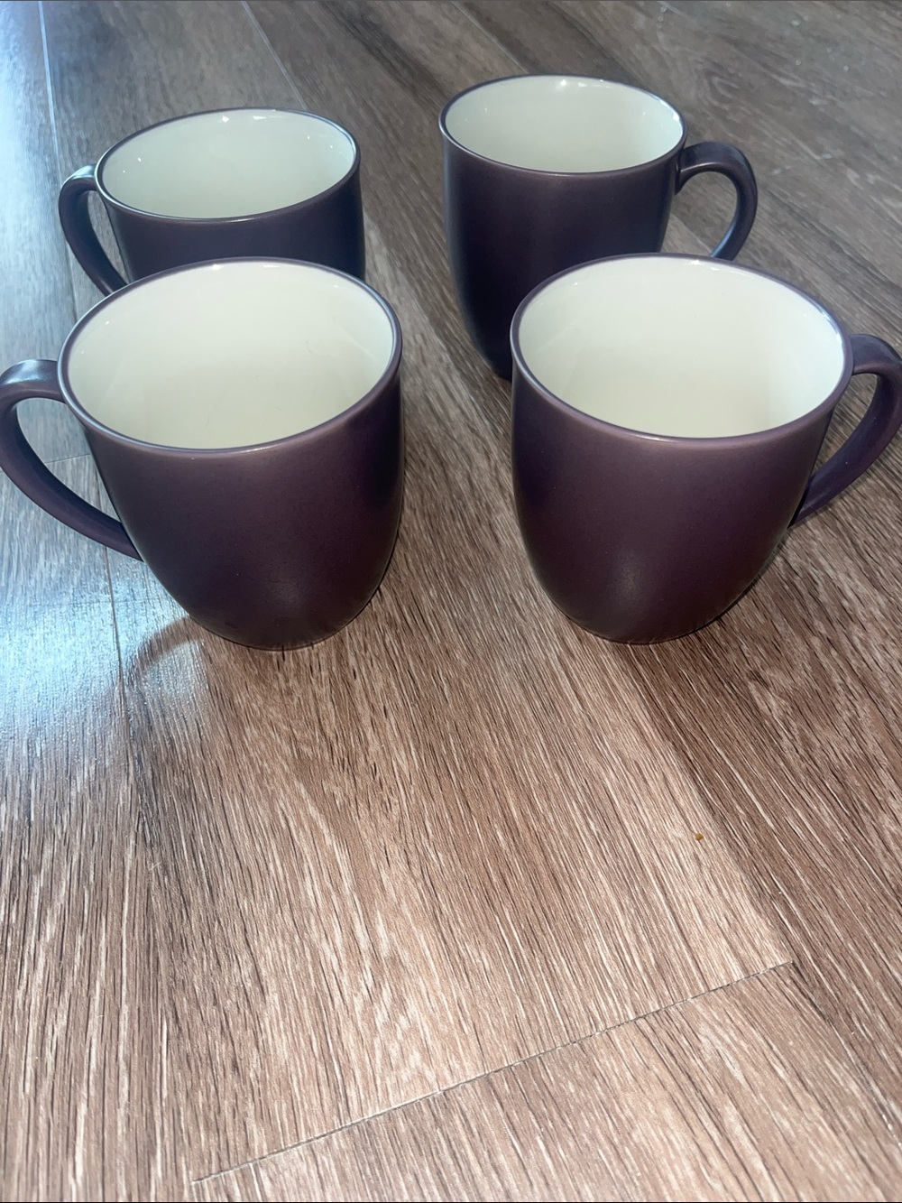 Noritake Colorwave Purple Ceramic Coffee Mugs - Set of 4